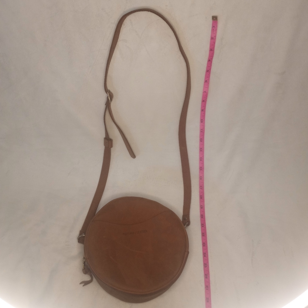 Portland Leather Company Almost Perfect Circle Suede Leather Crossbody Dakota 9” - Picture 12 of 12